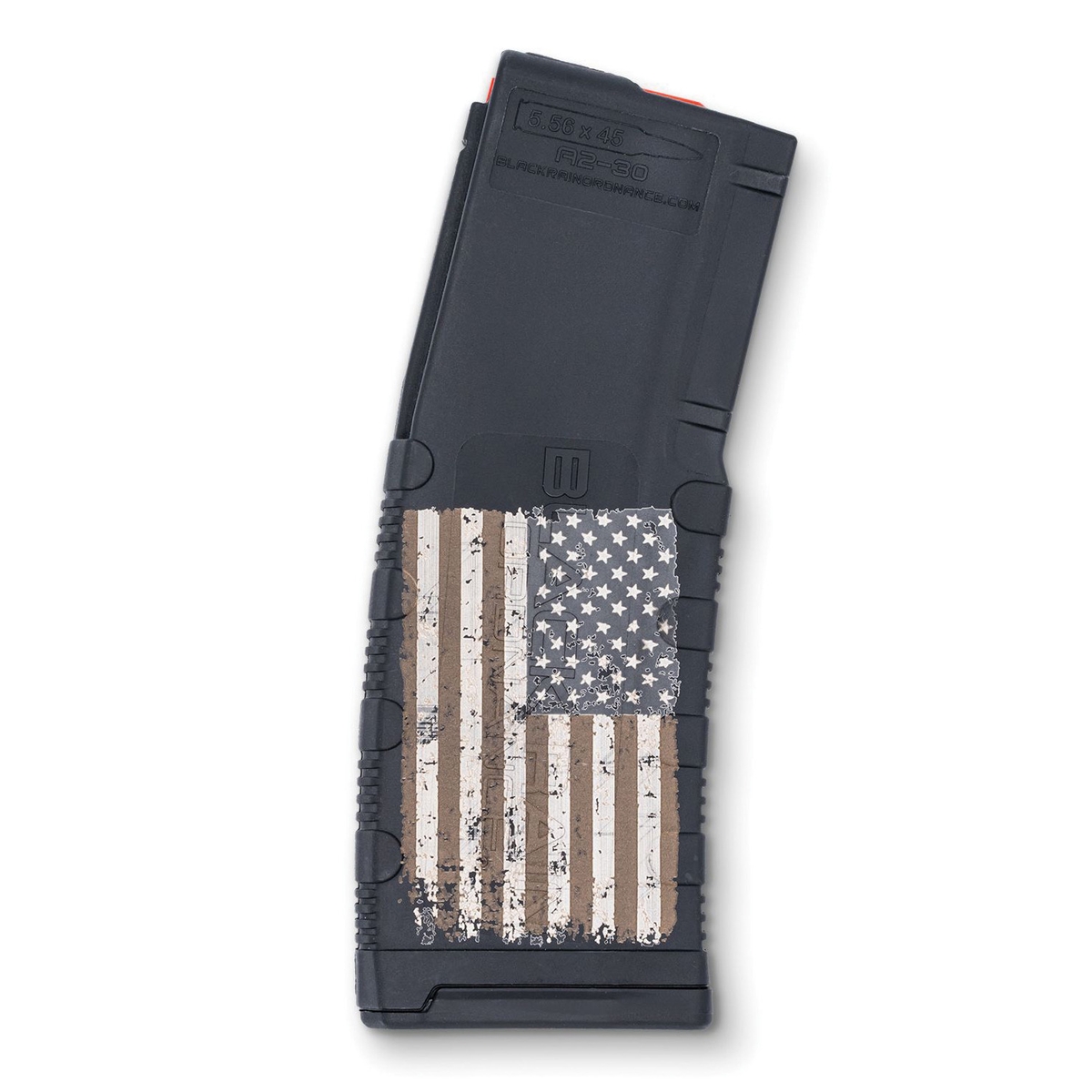 Black Rain Ordnance 30rds 5.56x45mm/.223 Remington Black Magazine - Durable Tactical - BRO-MAG30-AMFLAG - Black Rain Ordnance