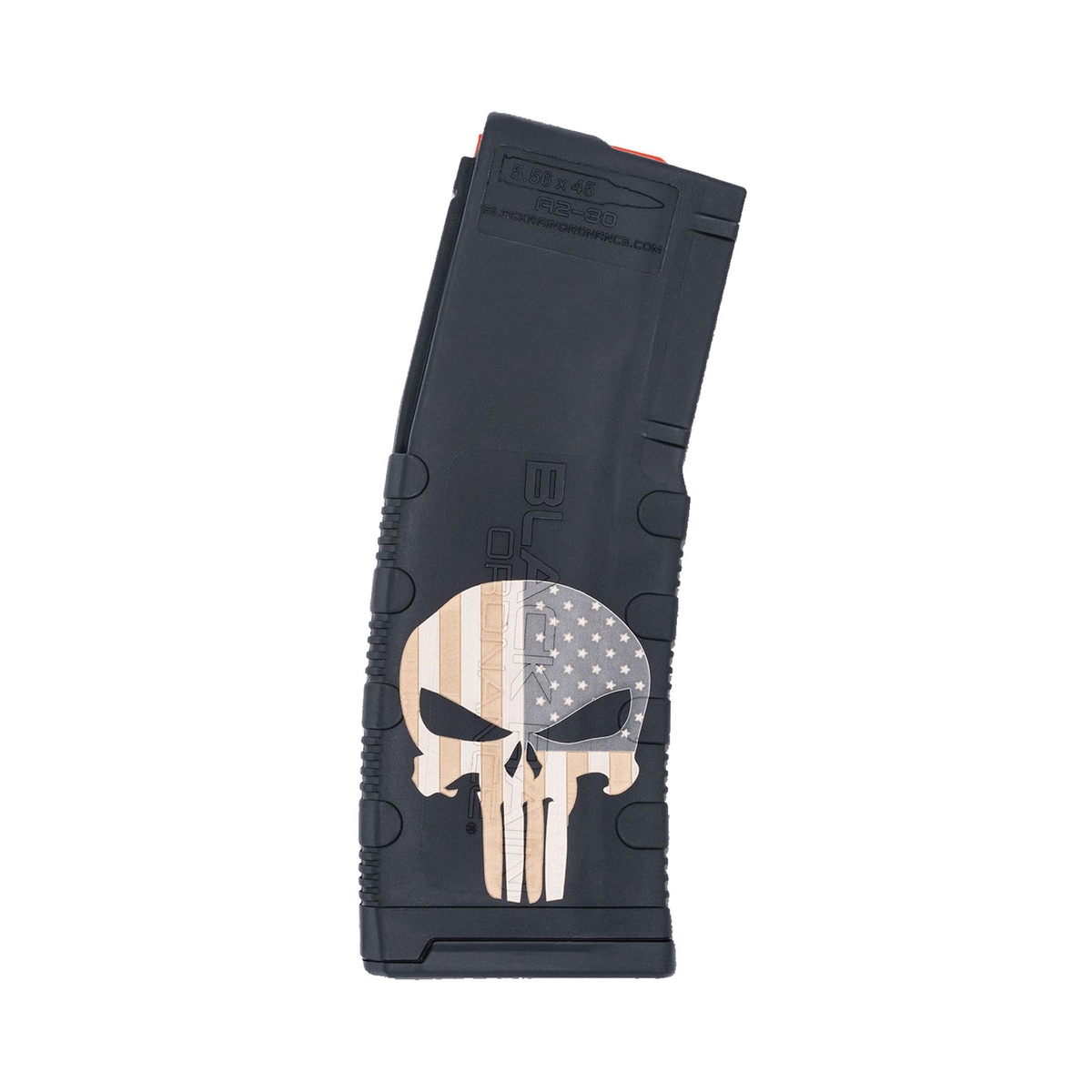 Black Rain Ordnance 30rds 5.56x45mm/.223 Remington Black Magazine - Heavy-Duty - BRO-MAG30-PUNISHW/FLAG - Black Rain Ordnance