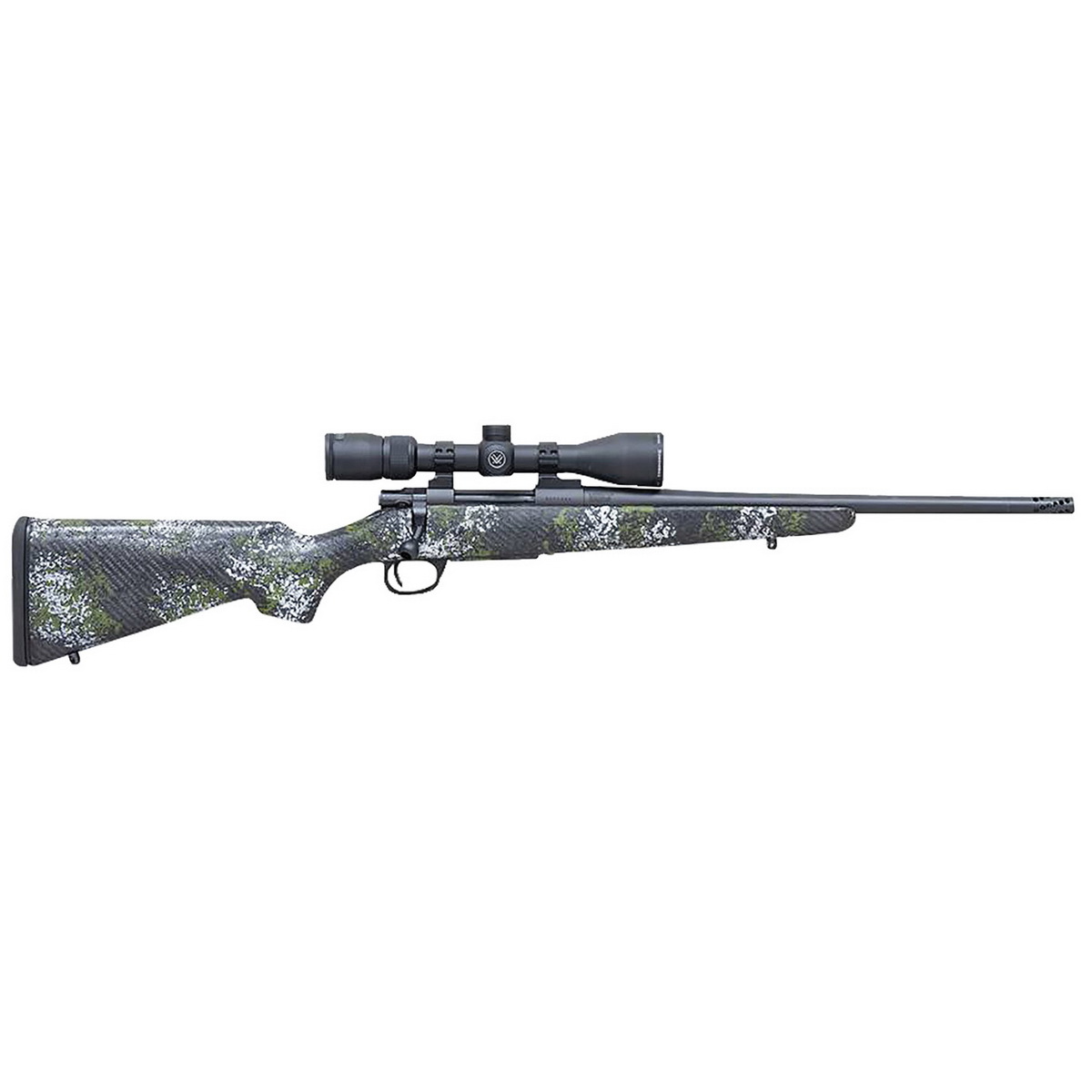 Howa M1500 Superlite with Optic 6.5 Creedmoor Bolt Action Rifle, Gray/Green/Black - SMUSL65CSBP - Howa