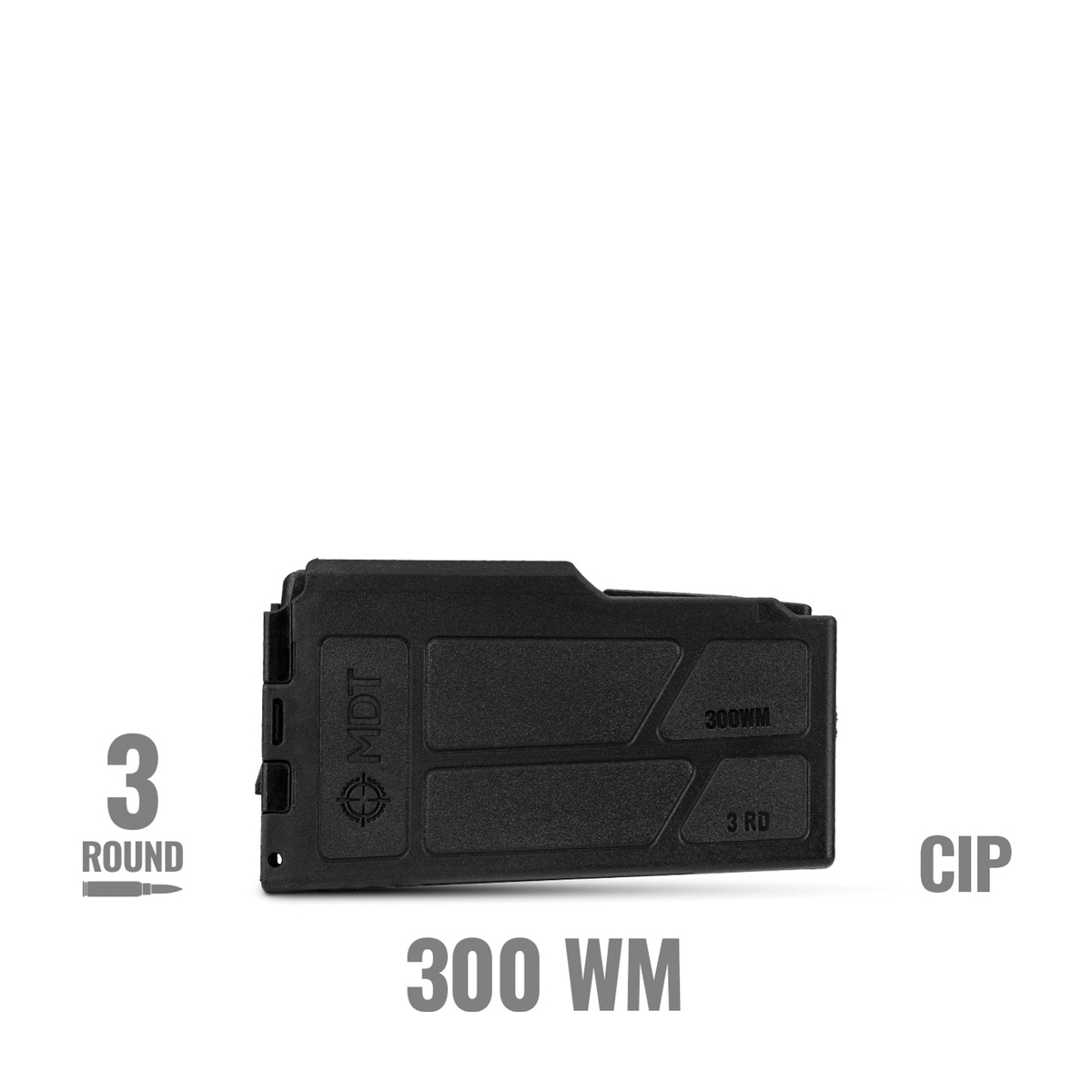 MDT 3rds .300 Win Mag/7mm Remington Magnum/.264 Win Mag Magazine - Black High-Capacity - 106256-BLK - Mdt