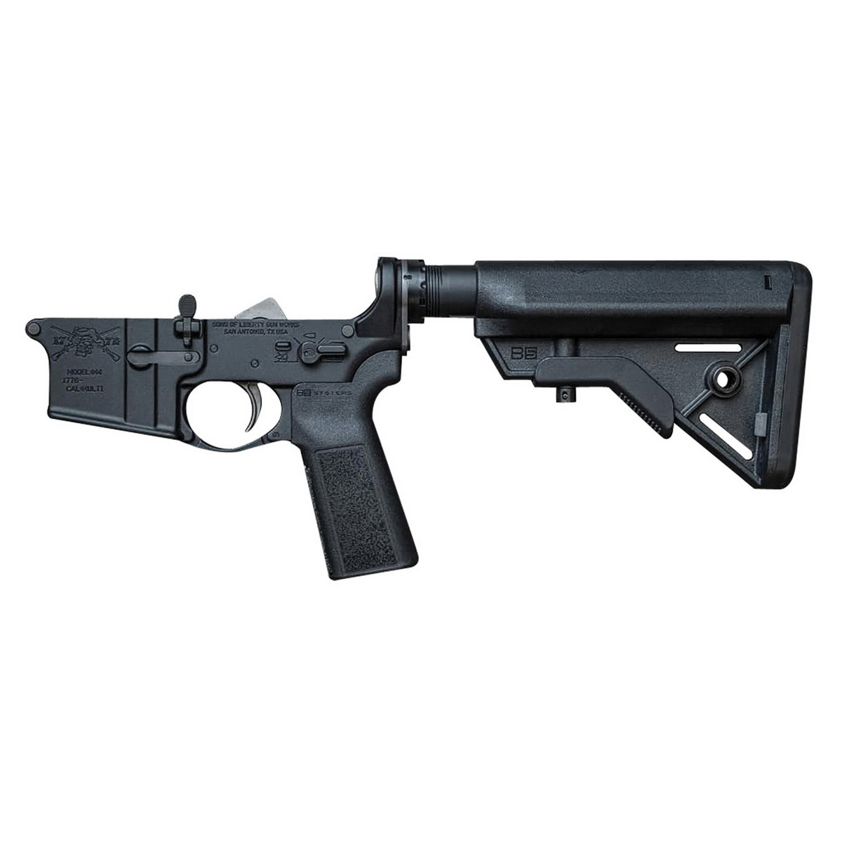 Sons of Liberty Gun Works Complete Lower Receiver - Black, Premium AR Component for High-Performance Custom Builds - M4LOWERLFTMSSL - Sons Of Liberty Gun Works