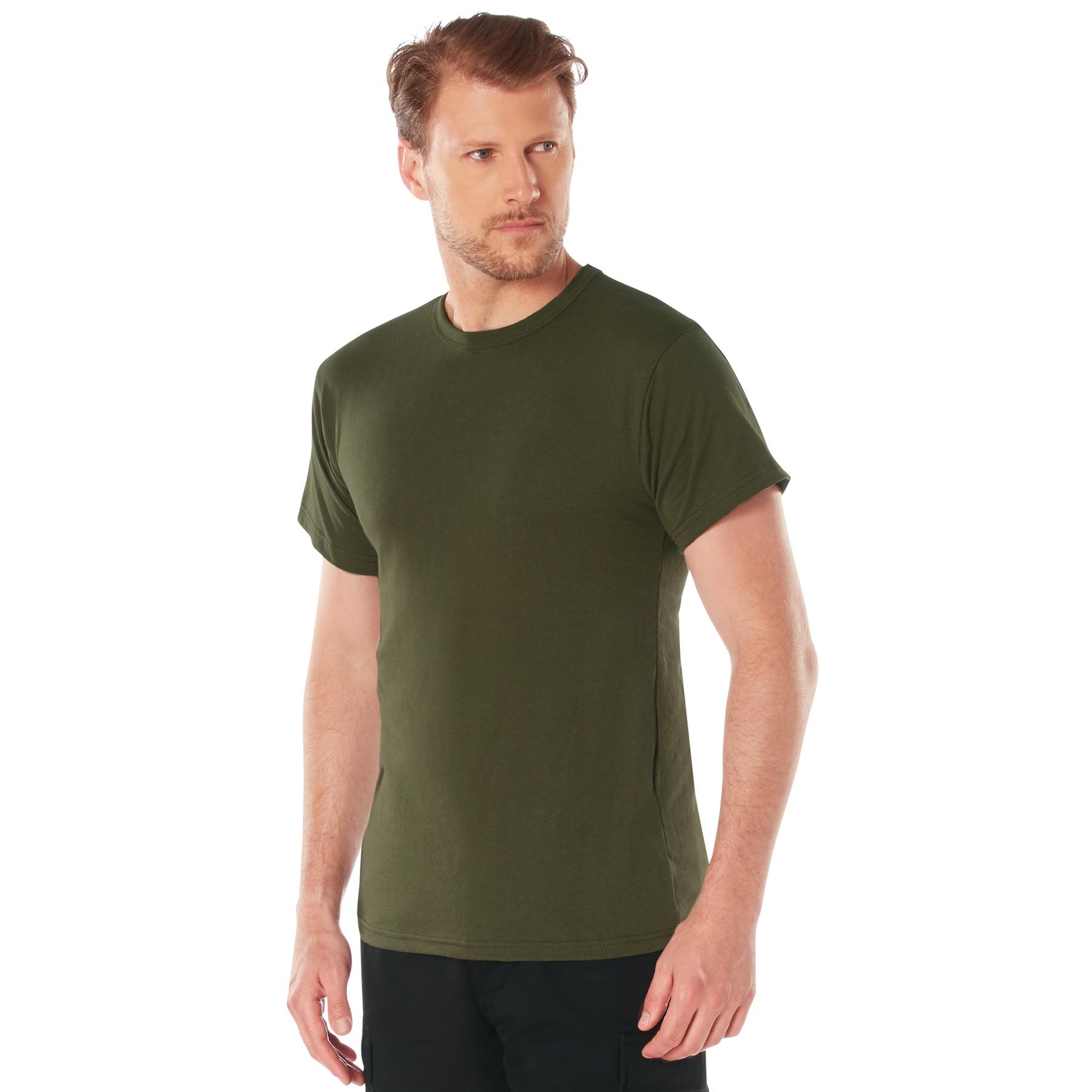Rothco Rothco Solid Color T-Shirt With Cotton - Polyester Blend, Olive Drab, Small