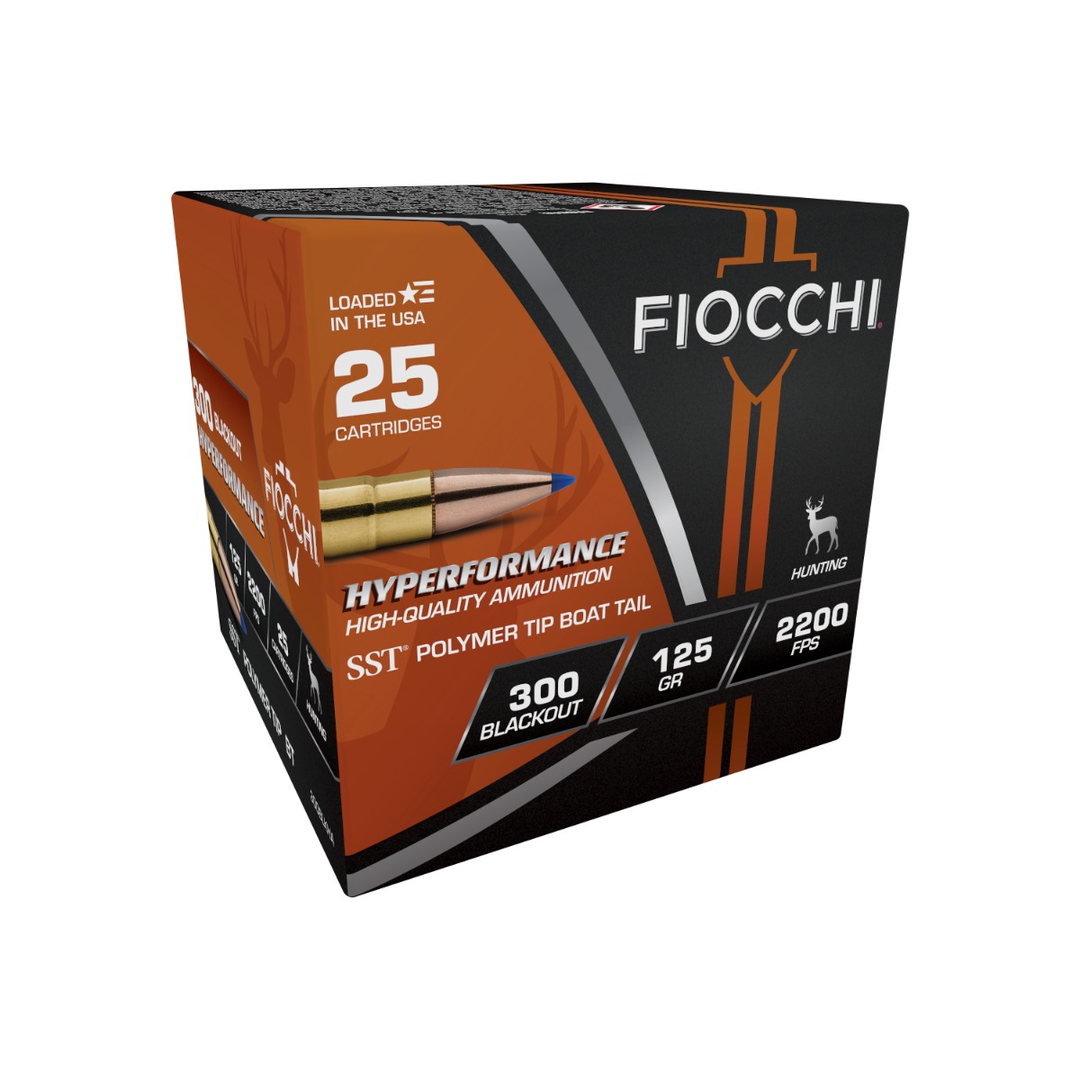 Fiocchi Hyperformance .300 Blackout 125gr SST Ammo, 25 rd - 300BLKHA - Fiocchi