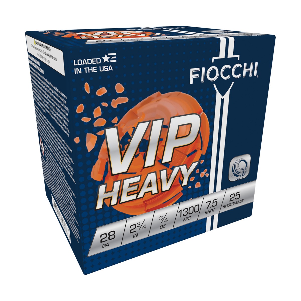 Fiocchi VIP Heavy 28 Gauge 2.75" .75oz #7.5 Shotshell, 25rds - 28VIPH75 - Fiocchi