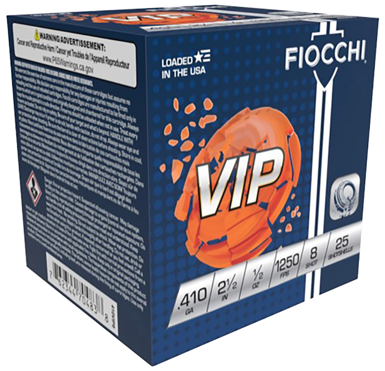 Fiocchi 410ga 2.5" .5oz #8 Exacta Shotshell Ammunition 25rds - 410VIP8 - Fiocchi