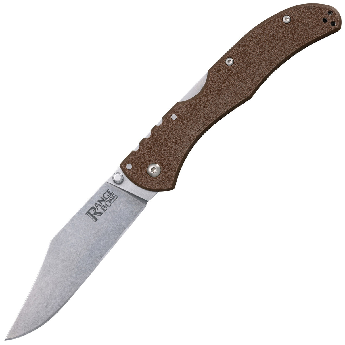 Cold Steel Range Boss Folding Knife Clip Point Flat Dark Earth - Smooth Opening, Reliable Locking, Ideal for Tactical and Everyday Use - CS-20KR9 - Cold Steel
