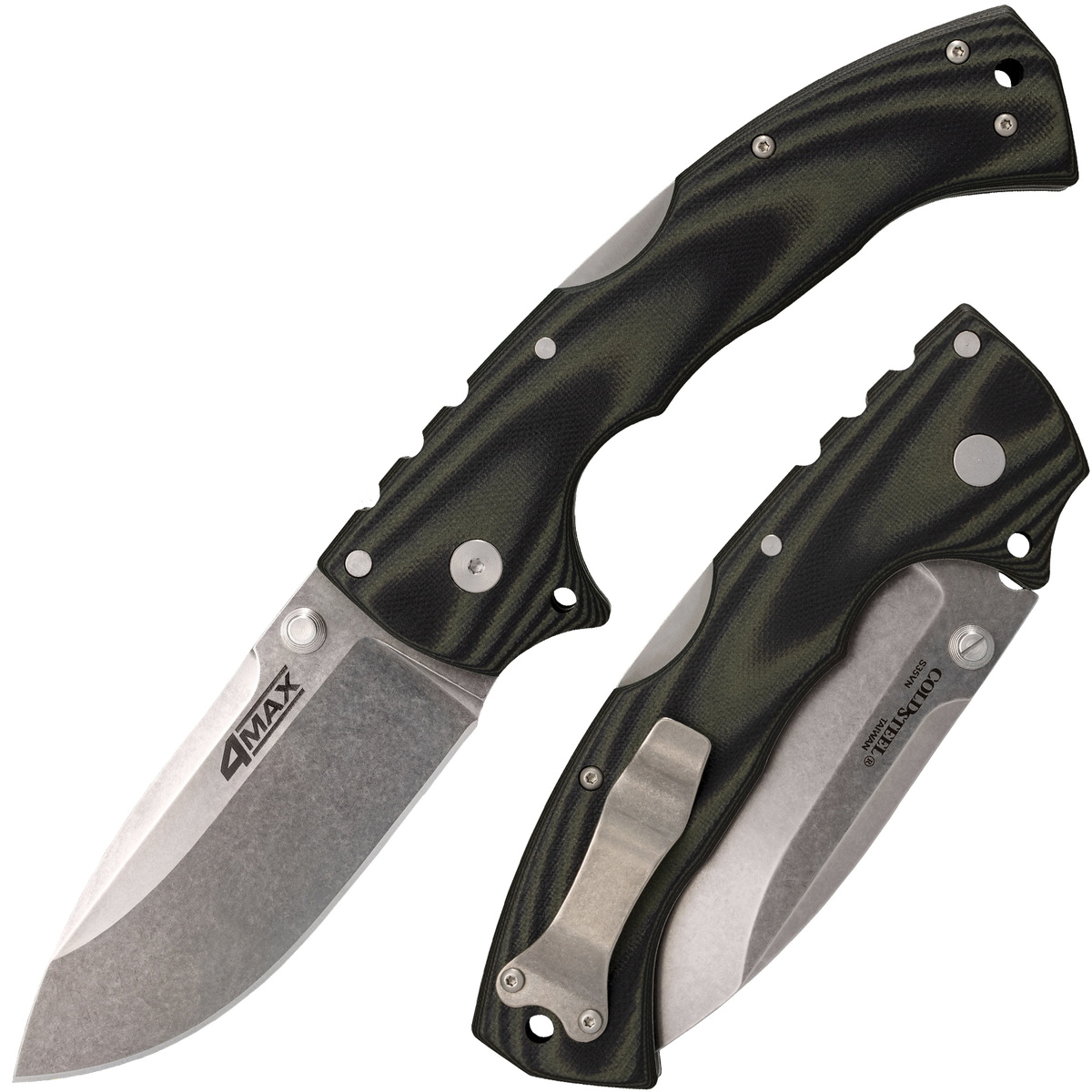 Cold Steel 4-Max Elite Folding Knife Drop Point Black - Durable, Lightweight and Reliable Handle - CS-62RMA