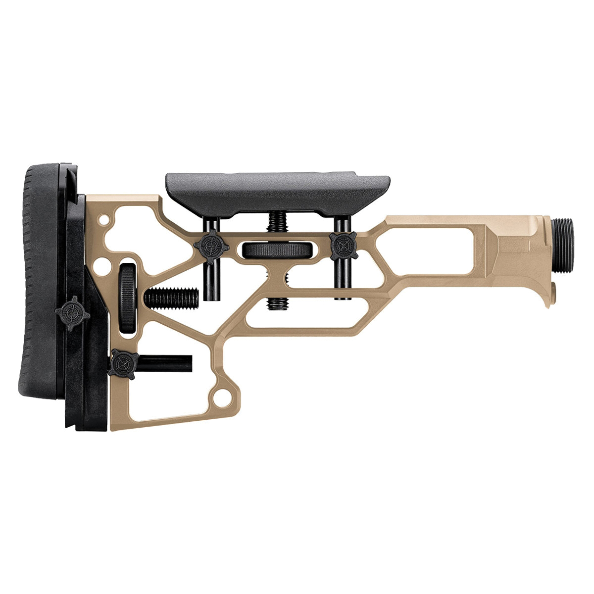MDT SRS Standard Skeleton Rifle Stock Flat Dark Earth - Versatile Skeleton Rifle Stock for Tactical Use - 102669-FDE - Mdt