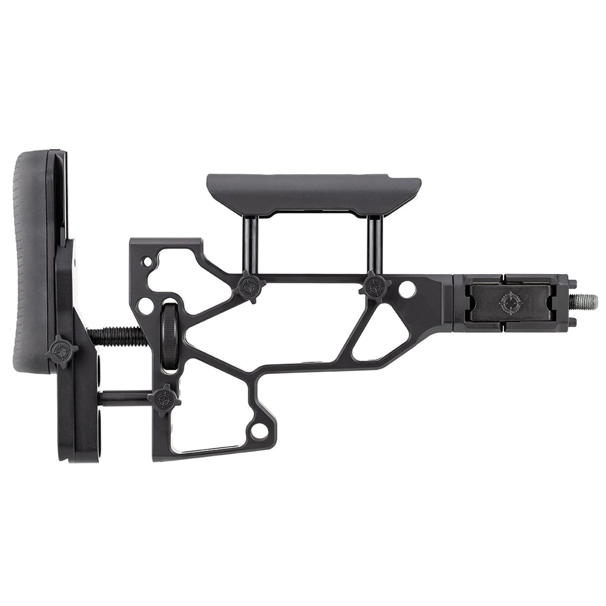MDT SRS-XF Skeleton Rifle Folding Stock in Black - Lightweight and Durable Folding Stock for Enhanced Tactical Versatility - 103452-BLK - Mdt