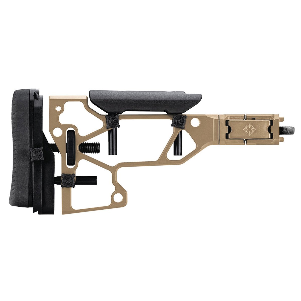 MDT SRS-XF Skeleton Rifle Folding Stock - High-Performance Folding Stock for Tactical and Precision Shooting - 103452-FDE - Mdt