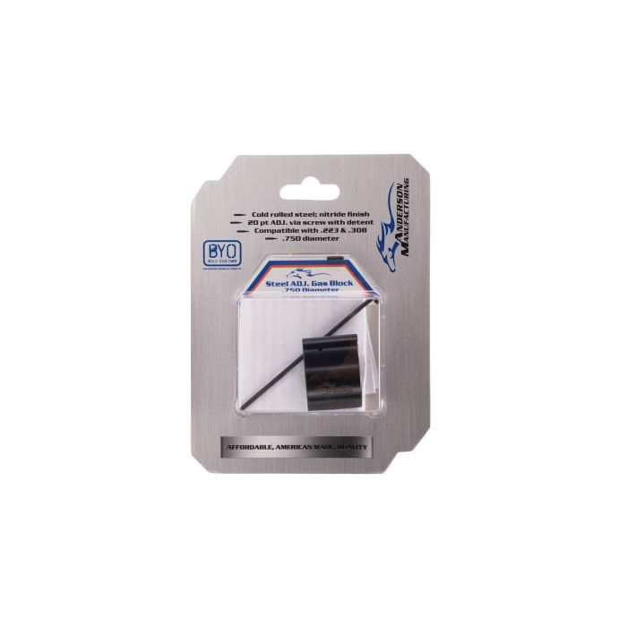 Anderson Manufacturing AM 15 Low-Profile Gas Block 0.75", Black - Reliable and Durable Gas Block - G2-L054-D000-0P - Anderson Manufacturing