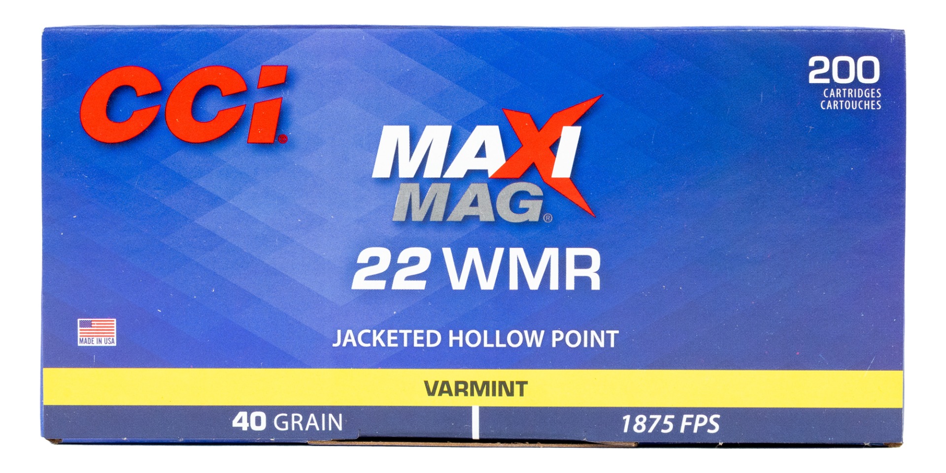 CCI .22 WMR Maxi Mag 40gr JHP Ammunition 200rds - 958 - Cci