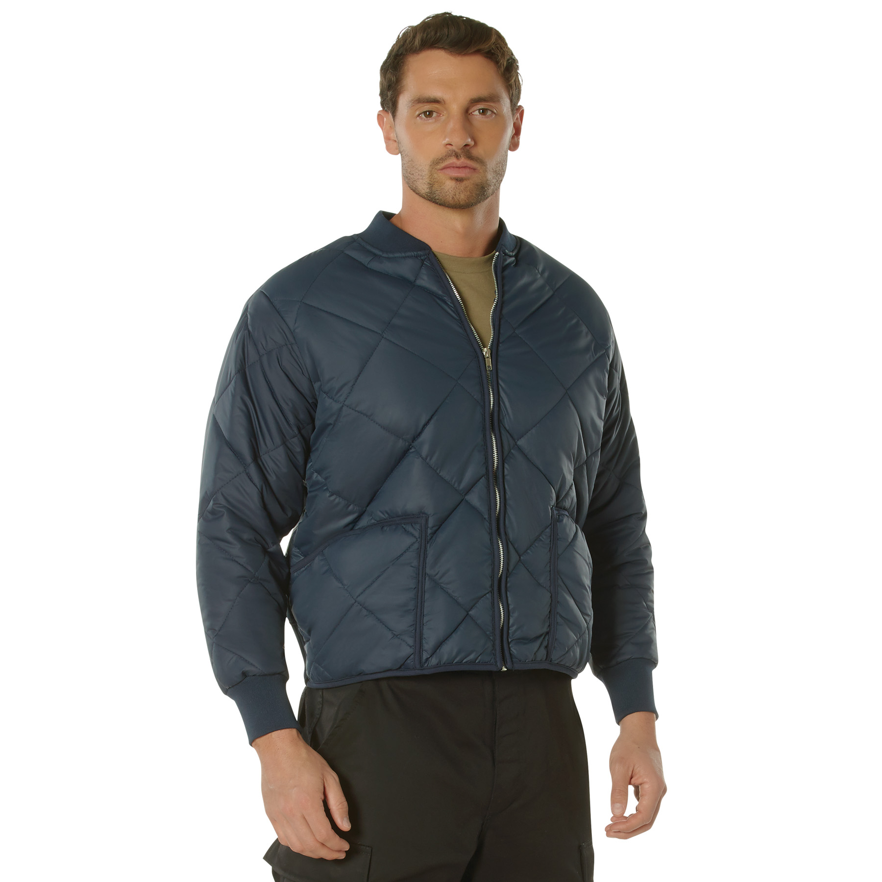 Rothco Rothco Diamond Quilted Nylon Flight Jacket - Navy Blue, 3X-Large
