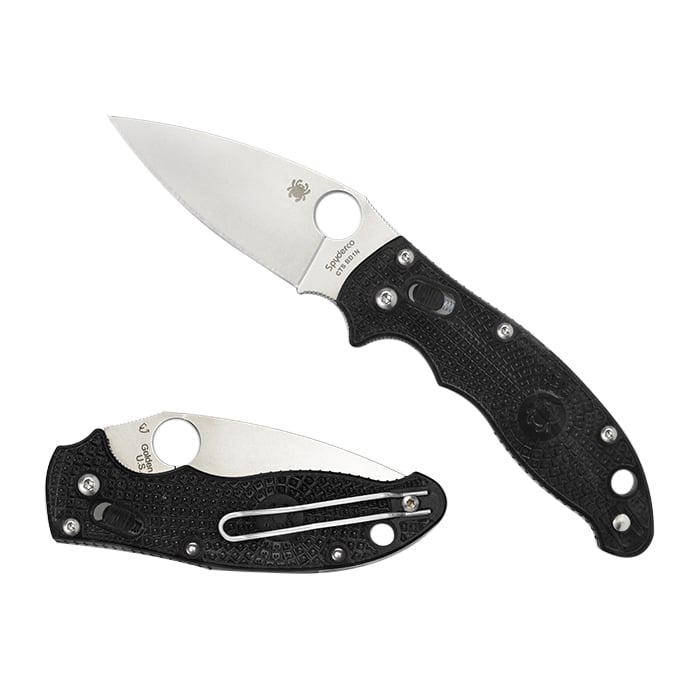 Spyderco Manix 2 Lightweight Folding Knife Drop Point Black - Durable, Lightweight and Reliable Handle - C101PBK2 - Spyderco