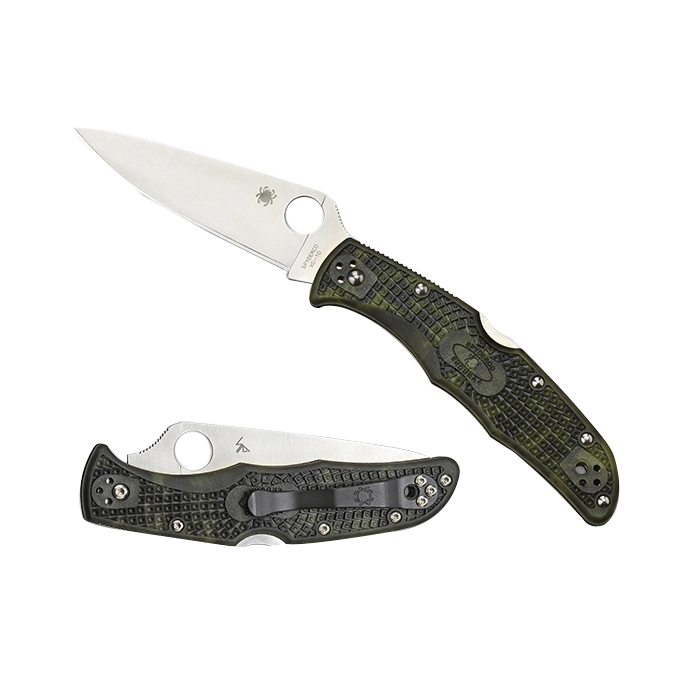Spyderco Zome Endura 4 Lightweight Folding Knife Drop Point Green - Durable, Lightweight and Reliable Handle - C10ZFPGR - Spyderco
