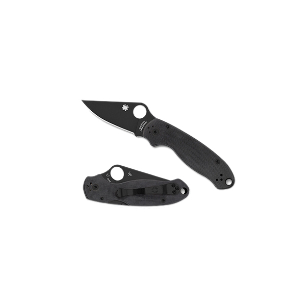 Spyderco Para 3 Folding Knife Clip Point Black - Compact Blade, for Everyday Carry - C223GPBK - Spyderco