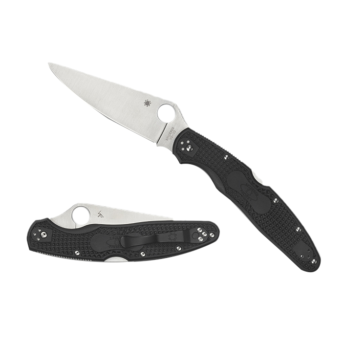 Spyderco Police 4 Lightweight Folding Knife Spear Point Black - Lightweight Blade, Durable, Lightweight and Reliable Handle - C07PBK4 - Spyderco