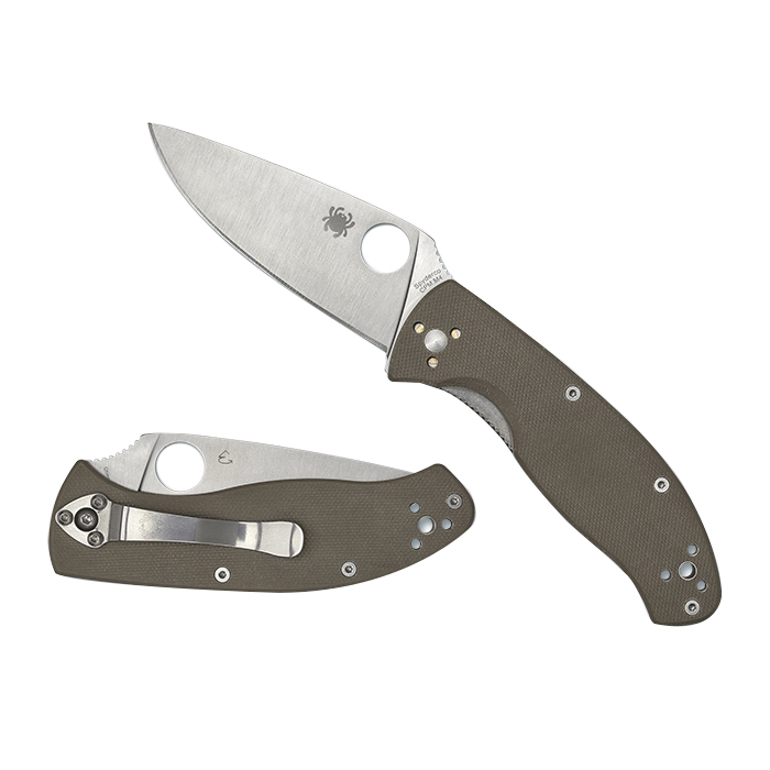 Spyderco Tenacious Folding Knife Drop Point Brown Plain Edge - Durable, Lightweight and Reliable Handle - C122GBNM4P - Spyderco