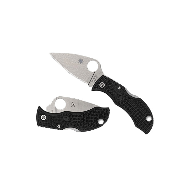 Spyderco Manbug Folding Knife Clip Point Black - Compact, for Everyday Carry - MBKLFP - Spyderco