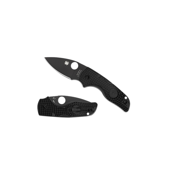 Spyderco Lil Native Lightweight Folding Knife Drop Point Black Plain Edge - Compact, Secure Lock, Ideal for EDC - C230PBBK - Spyderco