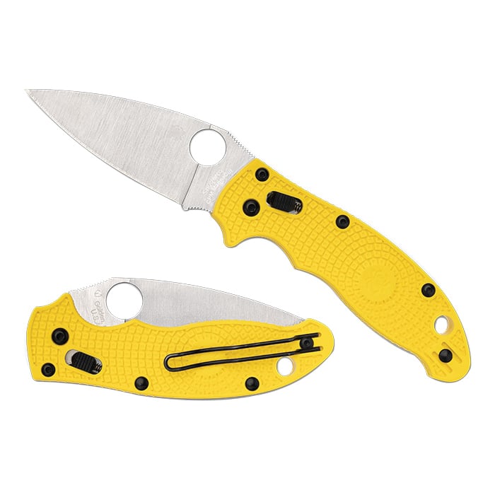 Spyderco Manix 2 Lightweight Salt Folding Knife Drop Point Yellow - Corrosion-Resistant Blade, Durable, Lightweight and Reliable Handle - C101PYL2 - Spyderco