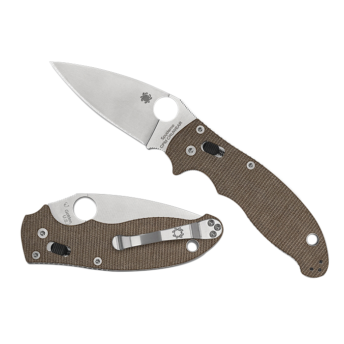 Spyderco Manix 2 Folding Knife Drop Point Brown - Reliable Handle for Everyday Carry - C101MPCW2 - Spyderco