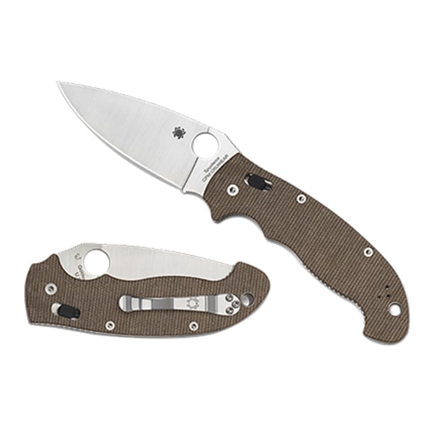 Spyderco Manix 2 XL Folding Knife Drop Point Brown - Large Blade and Robust Handle for Heavy-Duty Use - C95MPCW2 - Spyderco