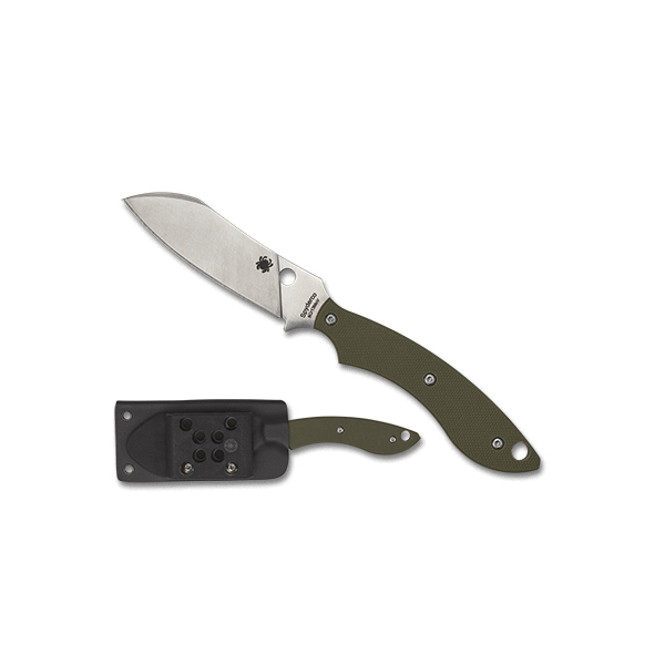 Spyderco Stok Fixed Knife Drop Point OD Green - for Versatile Use - FB50GPOD - Spyderco