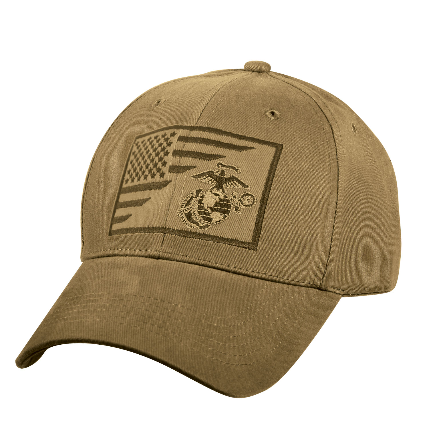 Rothco Rothco Usmc Eagle, Globe And Anchor - Us Flag Low Pro Cap, Coyote Brown