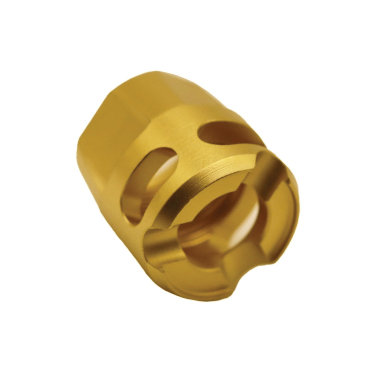 True Precision Y-Type Micro Compensator 1/2-28, Gold - Elegant Y-Type Compensator for Optimal Accuracy and Recoil Control - TP-YMICRO-G - True Precision