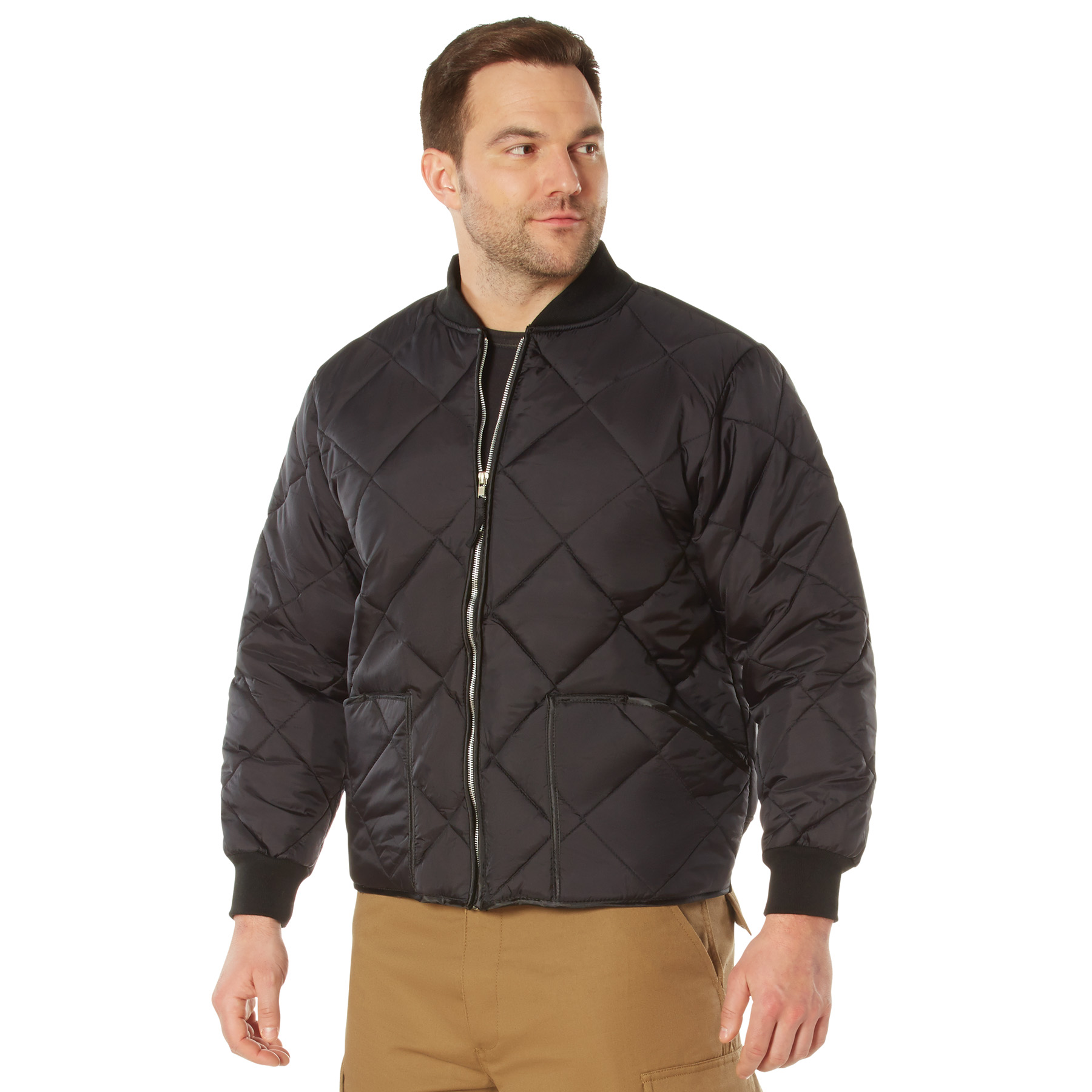 Rothco Rothco Diamond Quilted Nylon Flight Jacket - Black, Medium