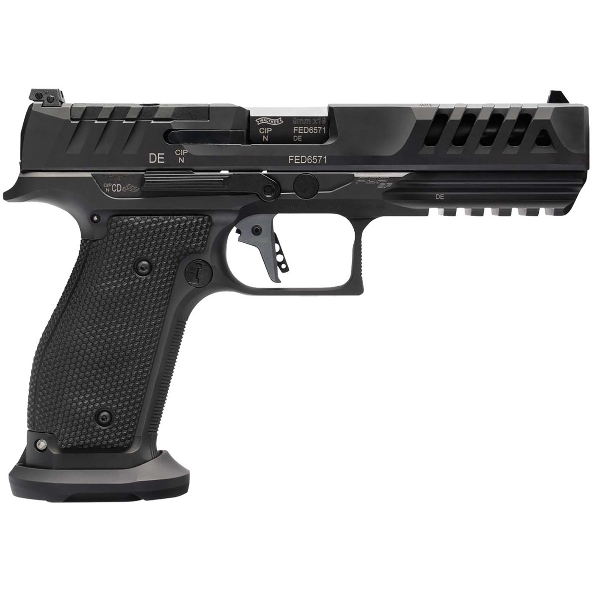 Walther Arms PDP SF Match 5" 9mm 10rd Pistol, Black - 2880024 - Walther