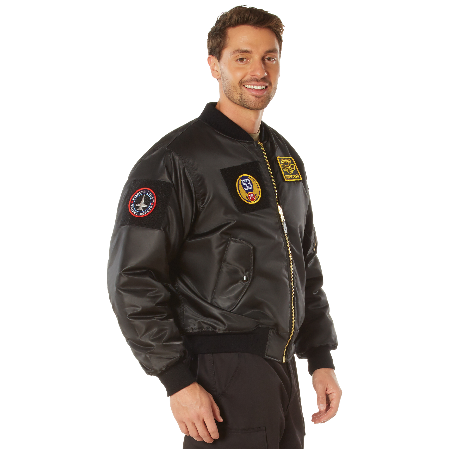 Rothco Rothco Ma-1 Flight Jacket With Patches - Black, 2X-Large