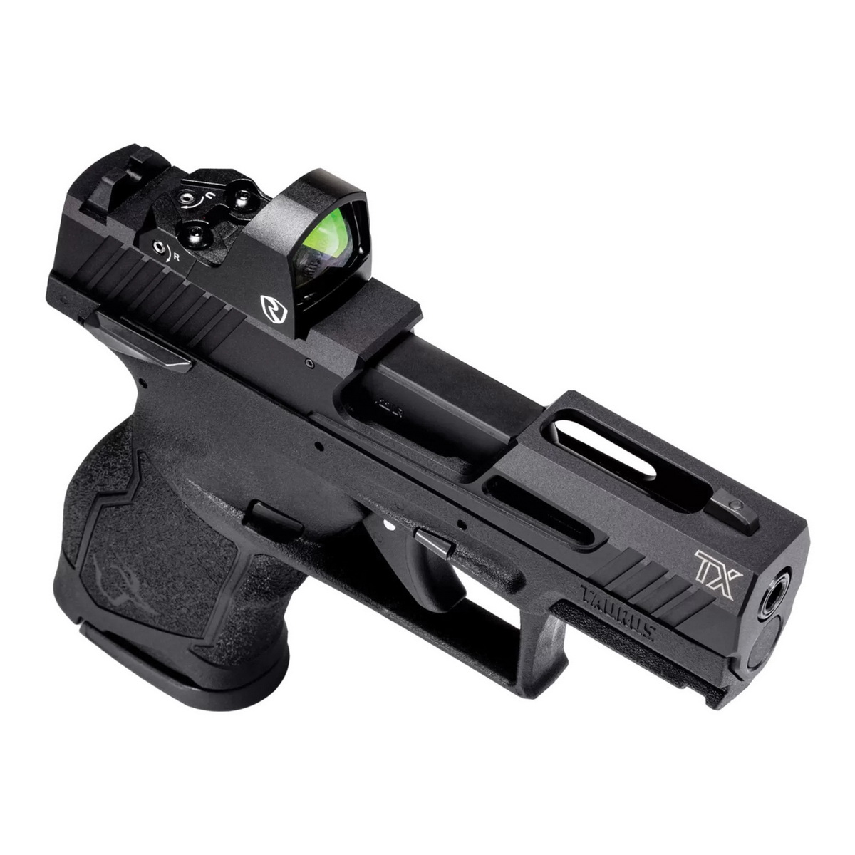 Taurus TX22 Compact Riton Optic .22LR 3.60" Pistol 13rds, Black - Reliable and Compact - 1TX22131RI - Taurus
