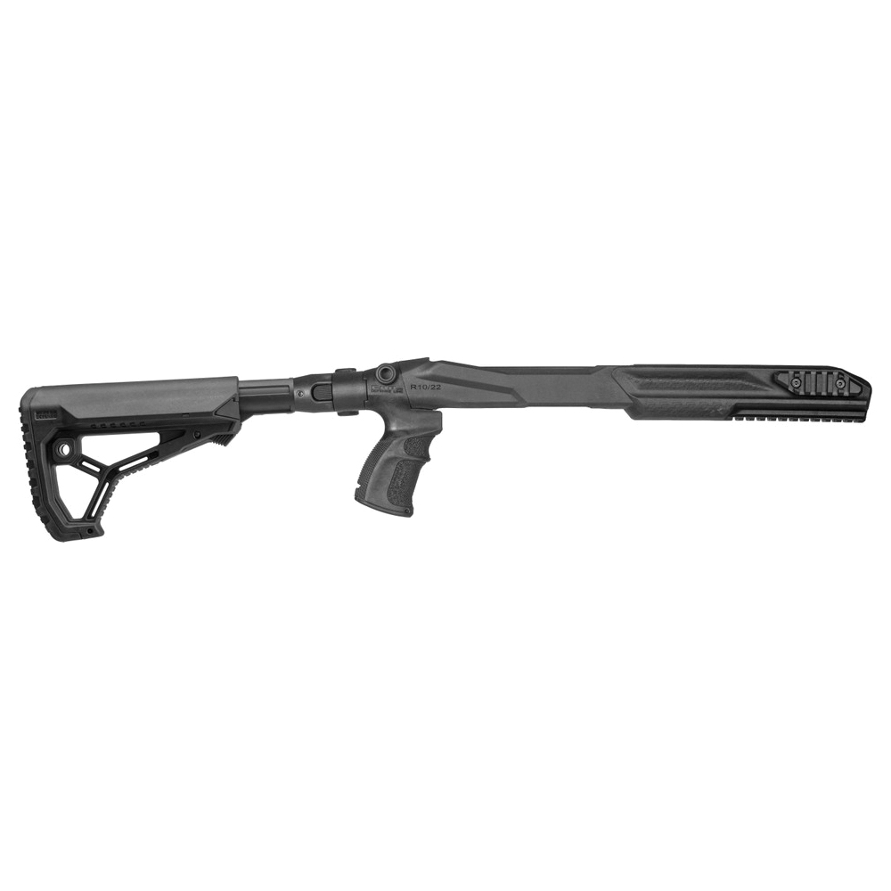 FAB Defense M4 Collapsible Stock Chassis Conversion Kit Fits Ruger 10/22, Black - Optimize Ruger 10/22 with Collapsible Stock Chassis - FXM4R1022B - Fab Defense