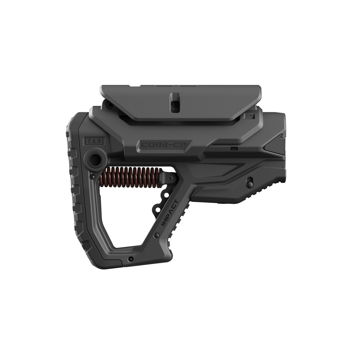 FAB Defense GL-Core Black Recoil Reduction Buttstock - High-Impact Buttstock for Enhanced Shooting Comfort and Control - FXCIMPACTCPB - Fab Defense