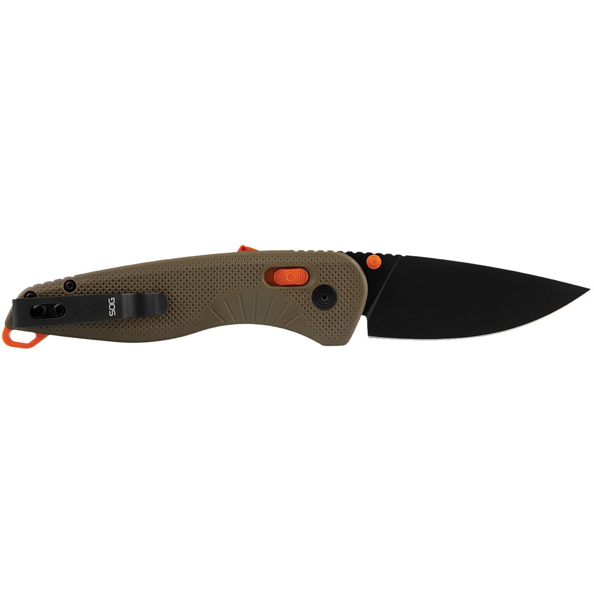 SOG Knives Aegis AT Folding Knife Drop Point Blaze Orange/Tan - for Versatile Cutting - SOG-11-41-06-41 - Sog Knives