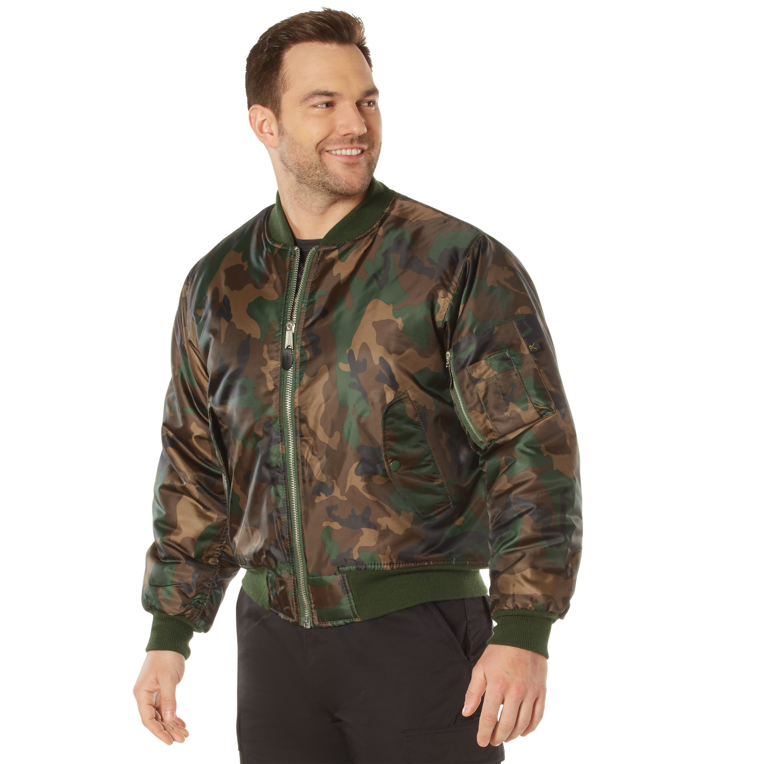 Rothco Rothco Ma-1 Flight Jacket - Woodland Camo, Medium