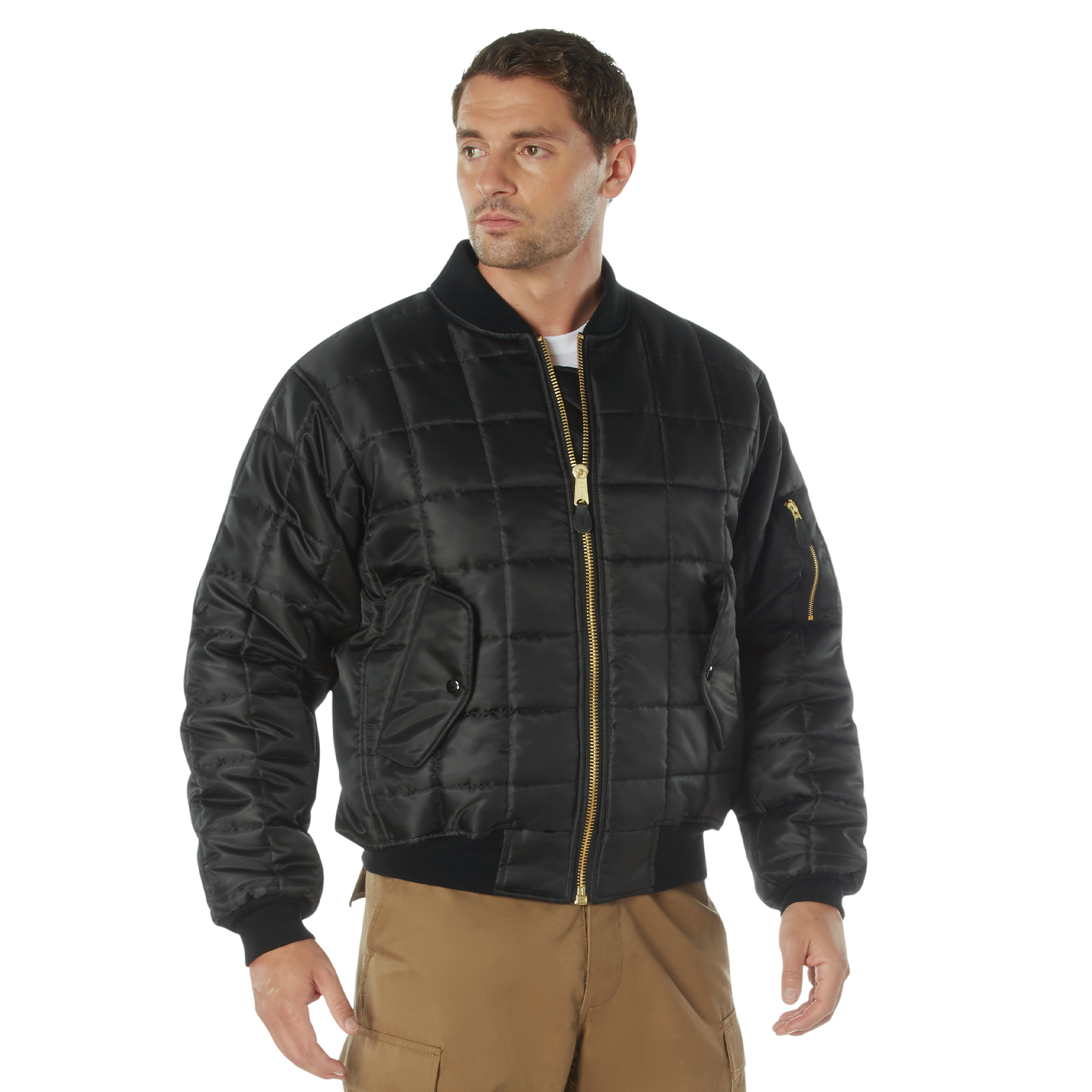 Rothco Rothco Quilted Ma-1 Flight Jacket - Black, Medium