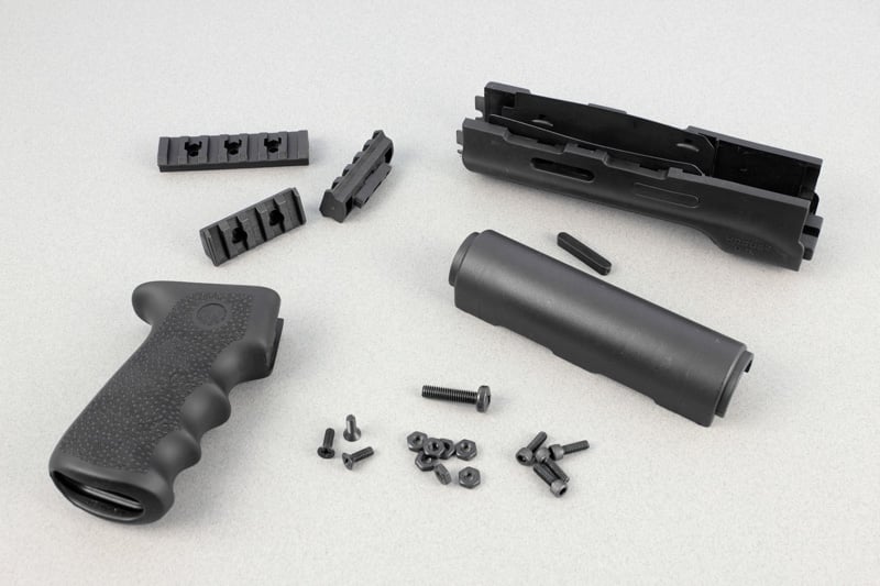 Hogue AK-47/AK-74 (Longer Yugo Version) Kit OM Grip and Forend Black - 74018 - Hogue