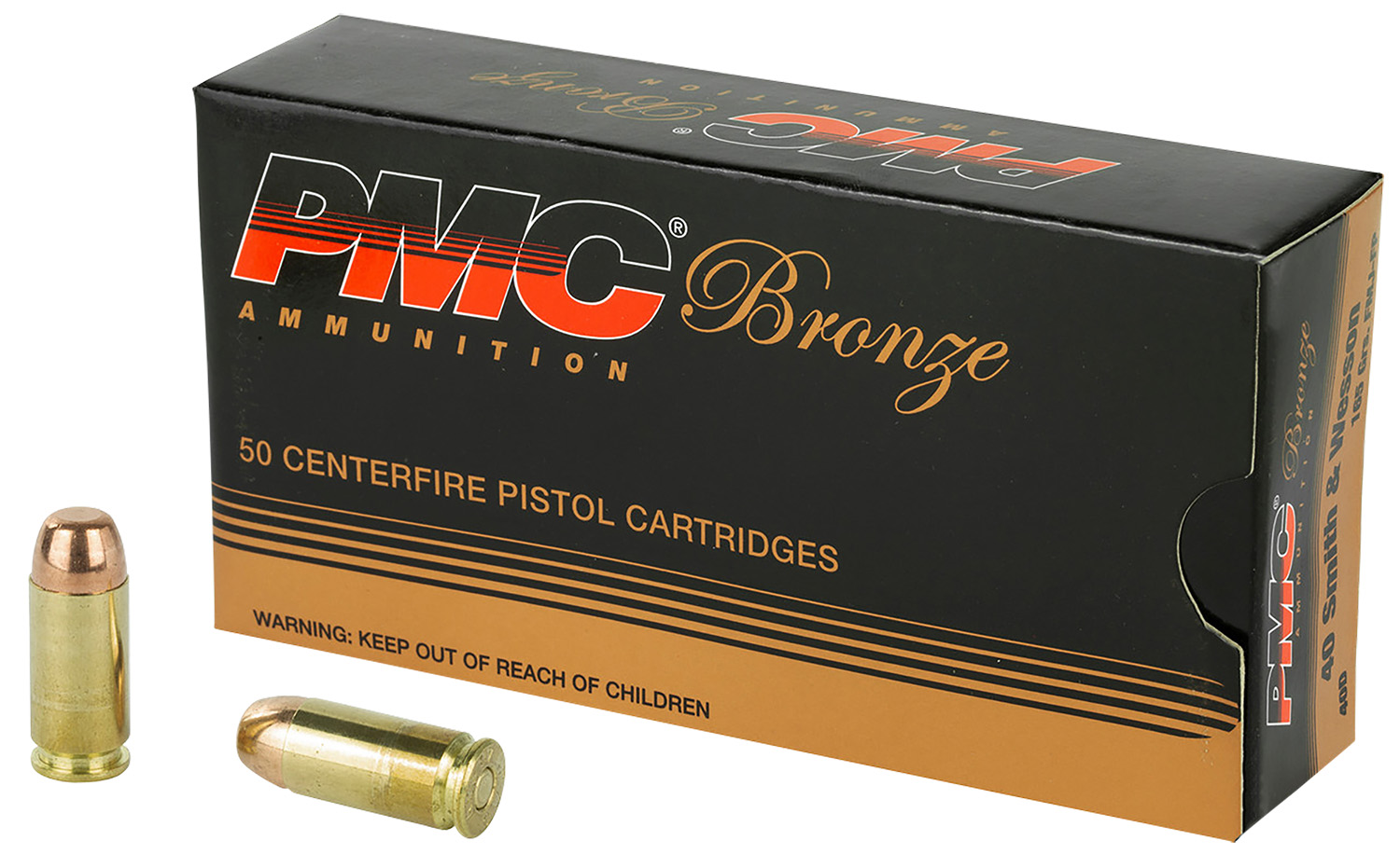 PMC Bronze .40 S&W 165 gr FMJ 50 Rounds Ammunition - 40D - Pmc