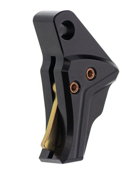 Tyrant Designs - I.T.T.S.-Glock Trigger Glock 43, 43X, 48 Black/Gold - Screw / Safety- Shoe Only - TD-G43TRIG-BLACK-GOLD - Tyrant Designs Cnc