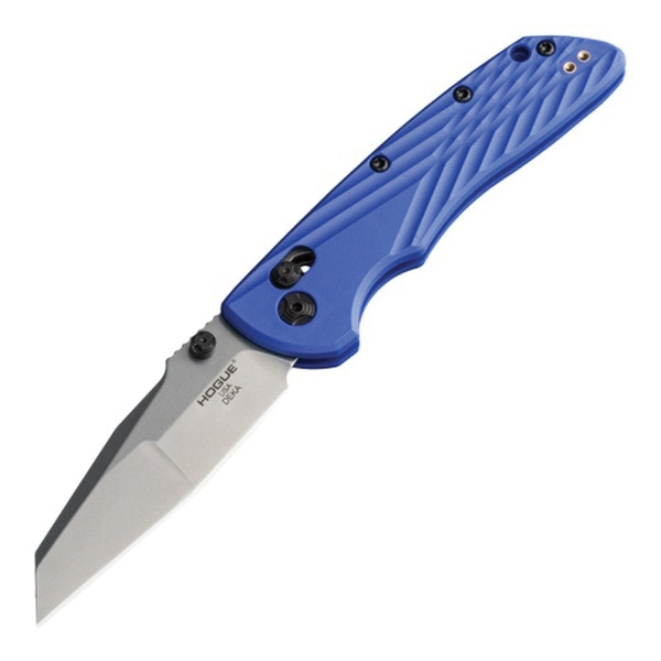 Hogue Deka Folding Knife Modified Wharncliffe Blue - Stylish Handle - 24363 - Hogue