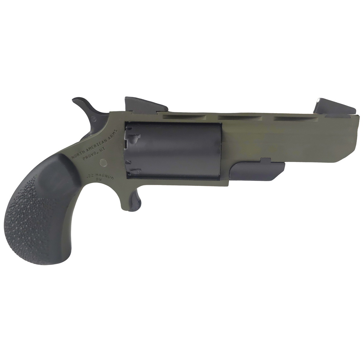 North American Arms Huntsman Conversion .22LR/.22 Magnum Revolver 2" 5rds, OD Green - NAA-TGH-CB - North American Arms