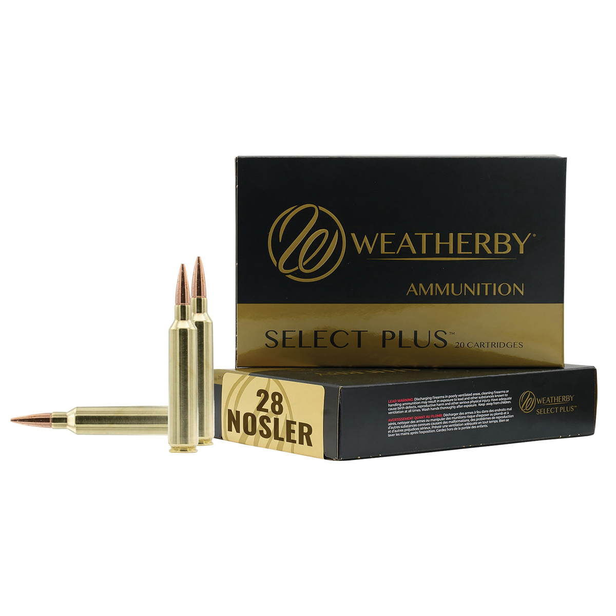Weatherby Select Plus .28 Nosler 150 gr Swift Scirocco PTHP 20rds Rifle Ammo for Hunting - F28NOS150SCO - Weatherby
