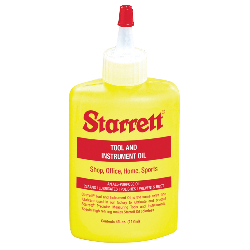 Starrett 1620 Tool and Instrument Oil, 4 fl oz Plastic Bottle Pale Yellow - Starrett