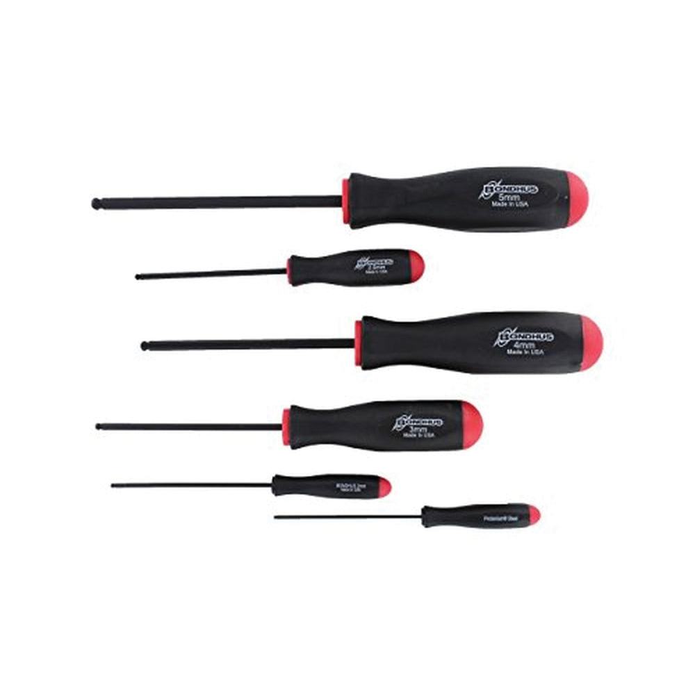 Bondhus BSX6M 6-Piece Standard Length Ball End Screwdriver Set - Bondhus