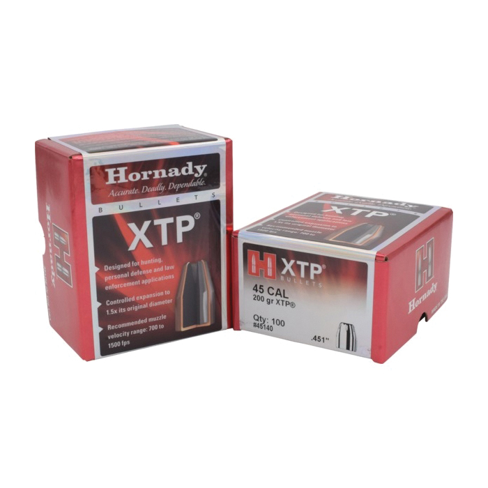 Hornady XTP .45 Cal JHP Pistol Bullet, 200 gr 0.451" 100rds