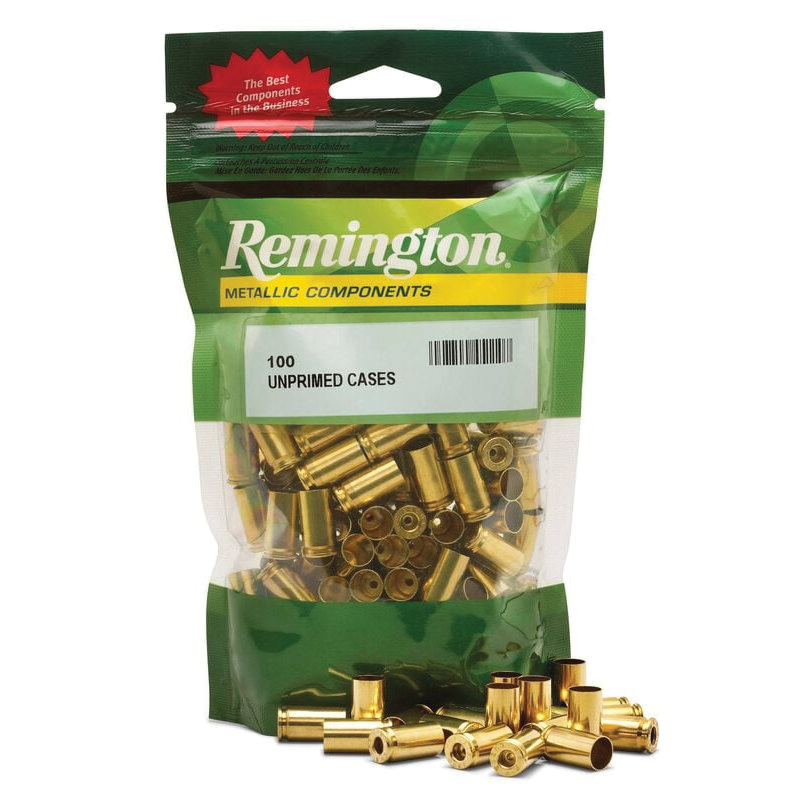 Remington .40 S&W Unprimed Pistol Brass, 100rds - Remington