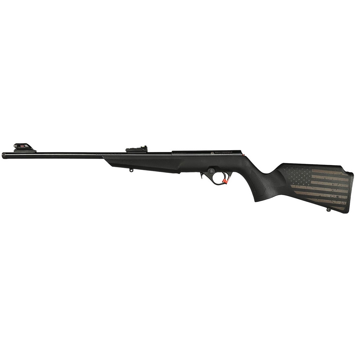 Rossi RB22 .22LR Bolt Action Rifle, US Flag Black - Patriotic US Flag Design with Reliable Bolt Action - RB22L1611-EN01 - Rossi